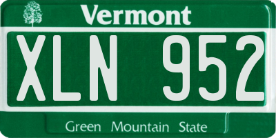 VT license plate XLN952