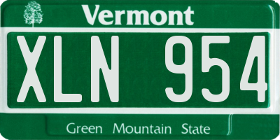VT license plate XLN954