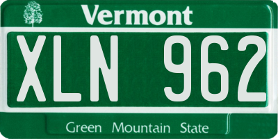 VT license plate XLN962