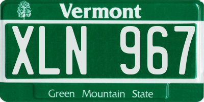 VT license plate XLN967
