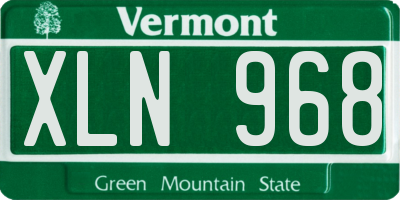 VT license plate XLN968