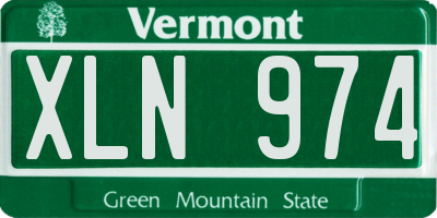 VT license plate XLN974