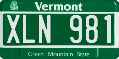 VT license plate XLN981
