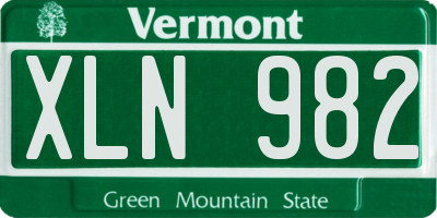 VT license plate XLN982
