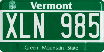 VT license plate XLN985