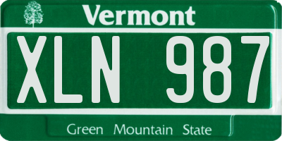 VT license plate XLN987