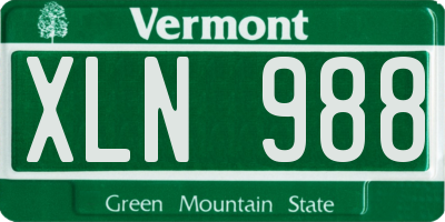 VT license plate XLN988