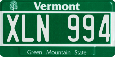 VT license plate XLN994