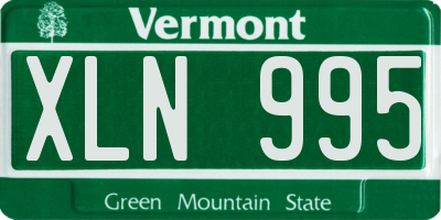 VT license plate XLN995
