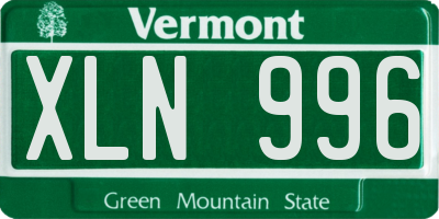 VT license plate XLN996