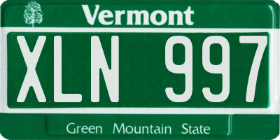 VT license plate XLN997