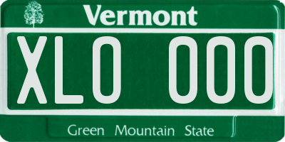 VT license plate XLO000