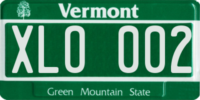 VT license plate XLO002