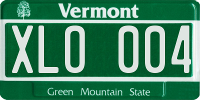VT license plate XLO004