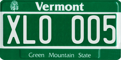 VT license plate XLO005
