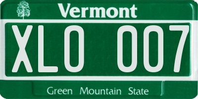 VT license plate XLO007
