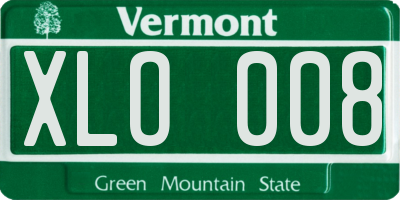 VT license plate XLO008