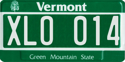 VT license plate XLO014