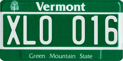 VT license plate XLO016