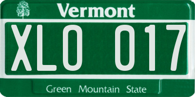 VT license plate XLO017
