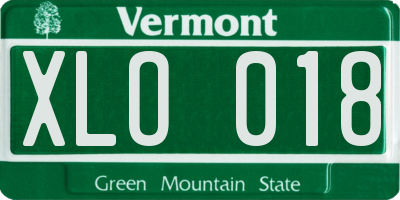 VT license plate XLO018