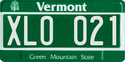 VT license plate XLO021