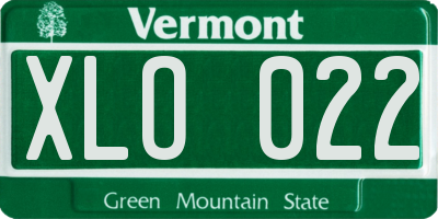 VT license plate XLO022