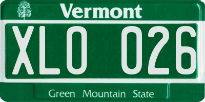 VT license plate XLO026