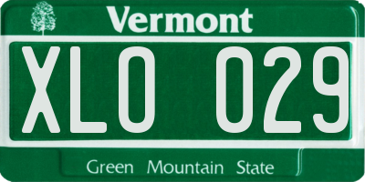 VT license plate XLO029
