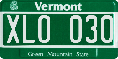 VT license plate XLO030