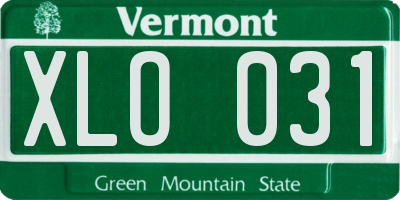 VT license plate XLO031
