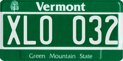 VT license plate XLO032