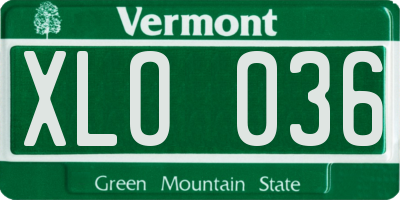 VT license plate XLO036