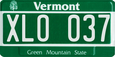 VT license plate XLO037