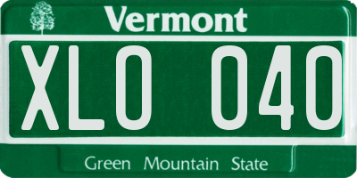VT license plate XLO040