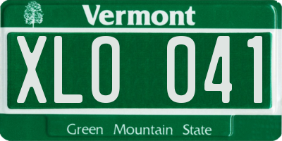 VT license plate XLO041