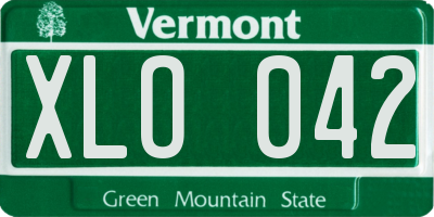 VT license plate XLO042