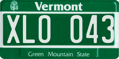 VT license plate XLO043