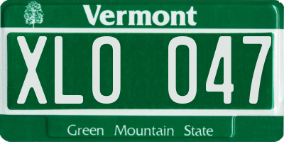 VT license plate XLO047