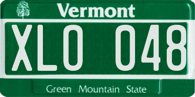 VT license plate XLO048
