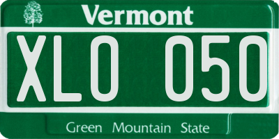 VT license plate XLO050