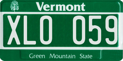 VT license plate XLO059