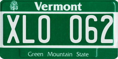 VT license plate XLO062
