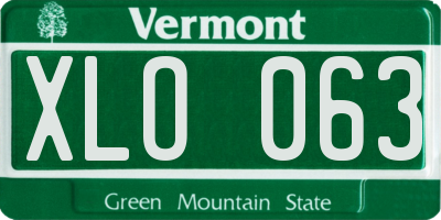 VT license plate XLO063