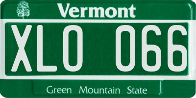 VT license plate XLO066