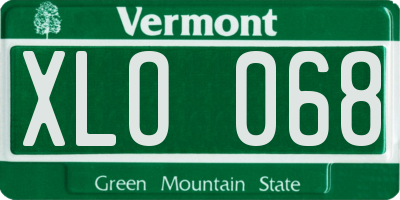 VT license plate XLO068