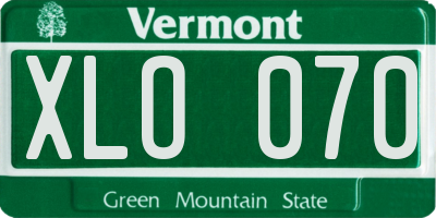 VT license plate XLO070