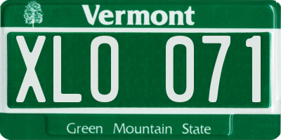 VT license plate XLO071