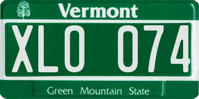 VT license plate XLO074