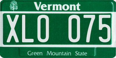 VT license plate XLO075
